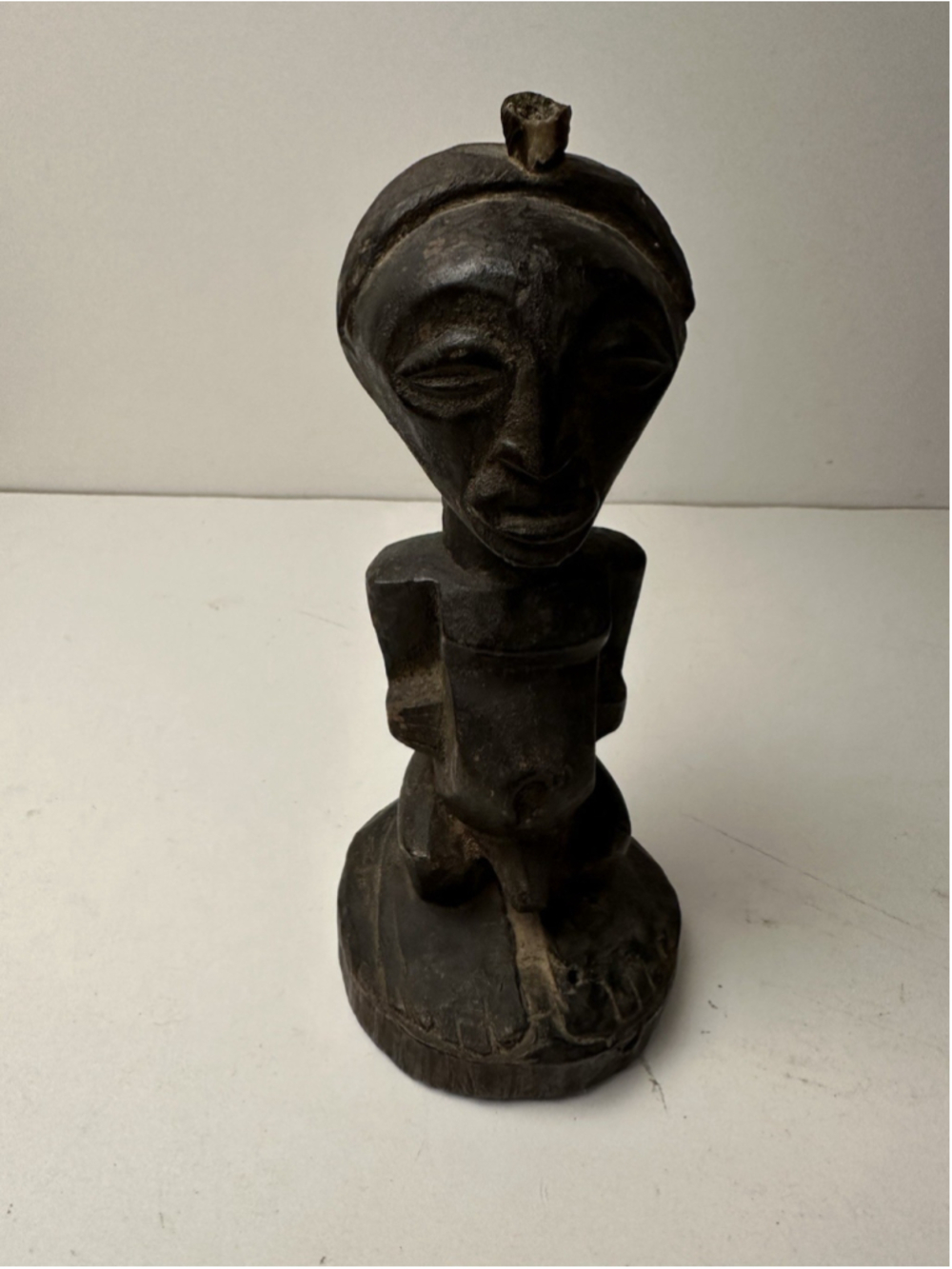 Vintage Hand Carved African Dark Wood Standing Figure Statue Tribal Art 8 Inch